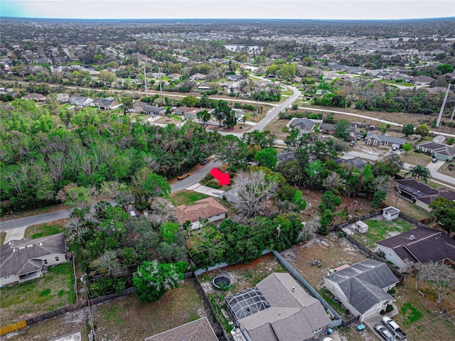 aerial view with a residential view