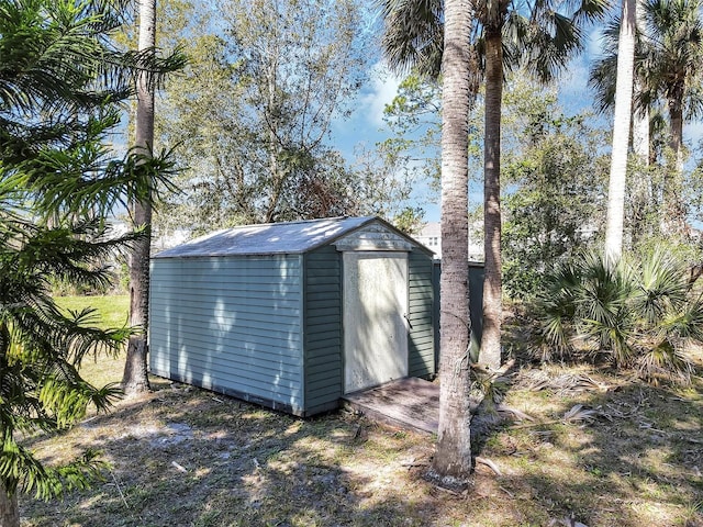 view of shed