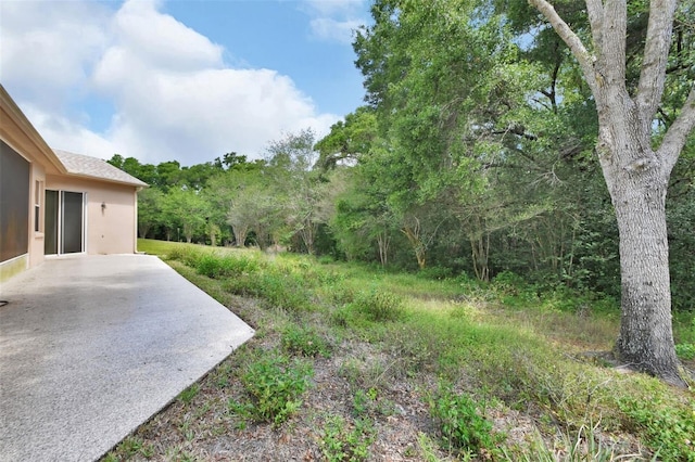 1491 W Silver Hammock, Deland, FL 32720 - view of yard featuring a patio area and a wooded view