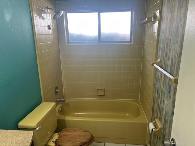 bathroom with shower / tub combination and toilet