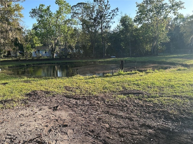 view of yard featuring a water view