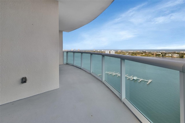 balcony with a water view