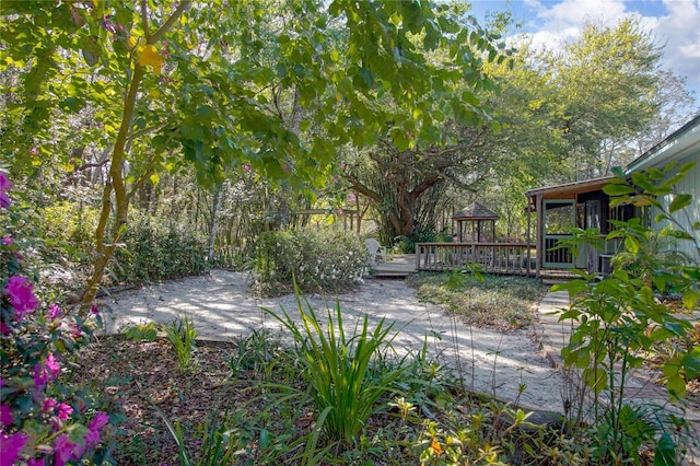 view of yard featuring a deck