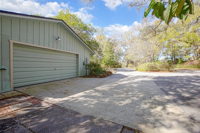 garage with driveway