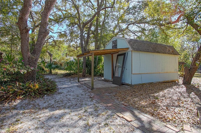 view of shed