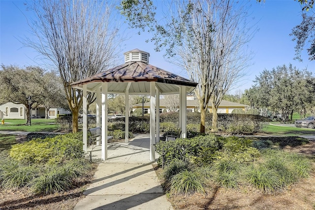 view of community with a gazebo