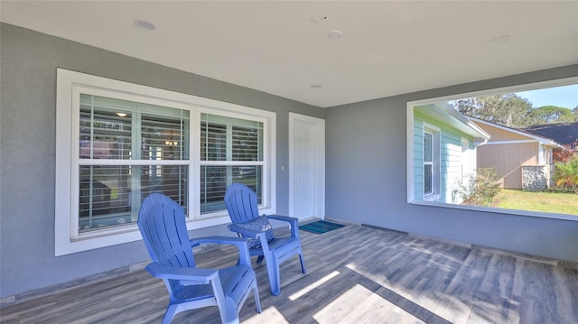 deck featuring covered porch