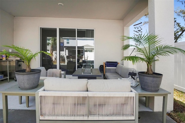 view of patio featuring an outdoor living space