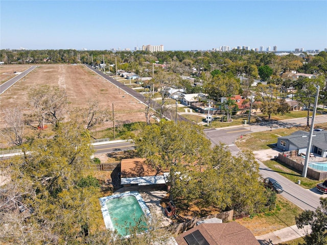 aerial view with a city view