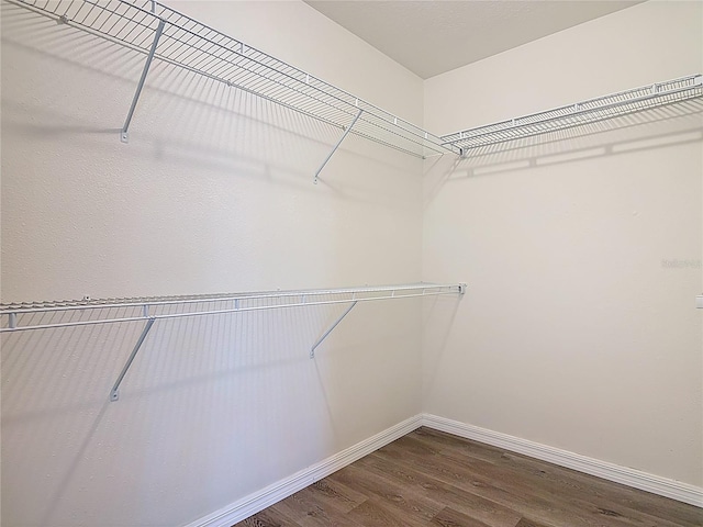 spacious closet with wood finished floors