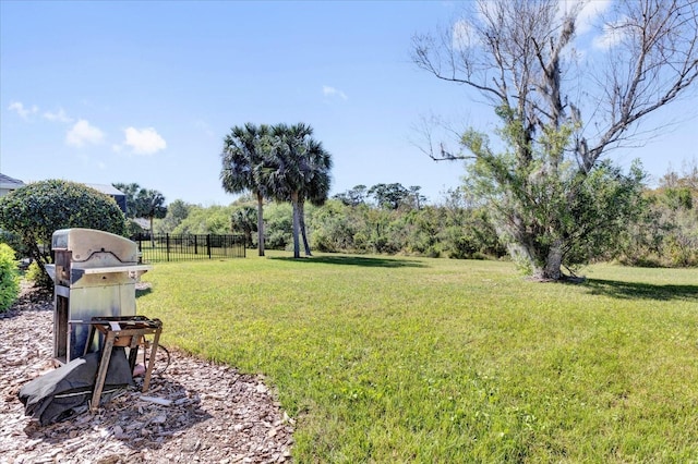 view of yard featuring fence