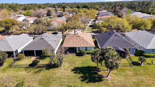 aerial view with a residential view