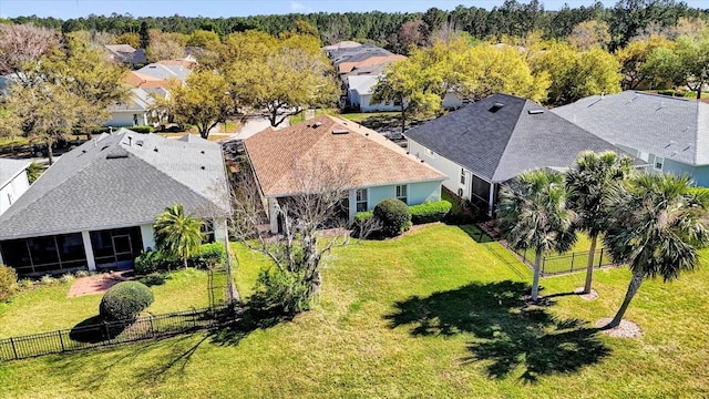 bird's eye view with a residential view