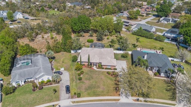 bird's eye view with a residential view
