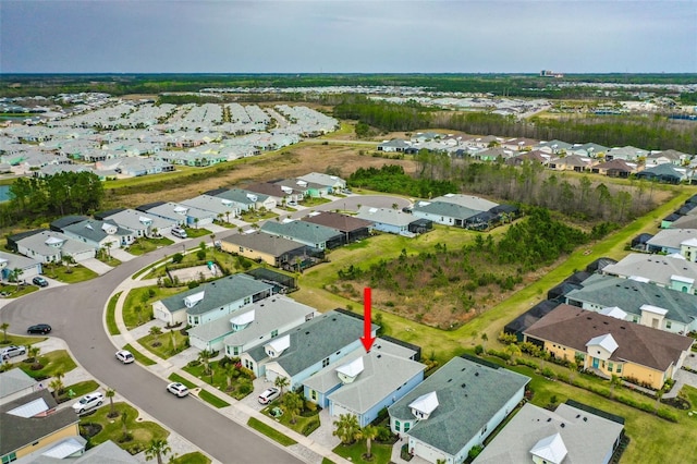 drone / aerial view with a residential view