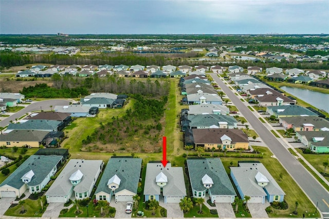 aerial view with a residential view