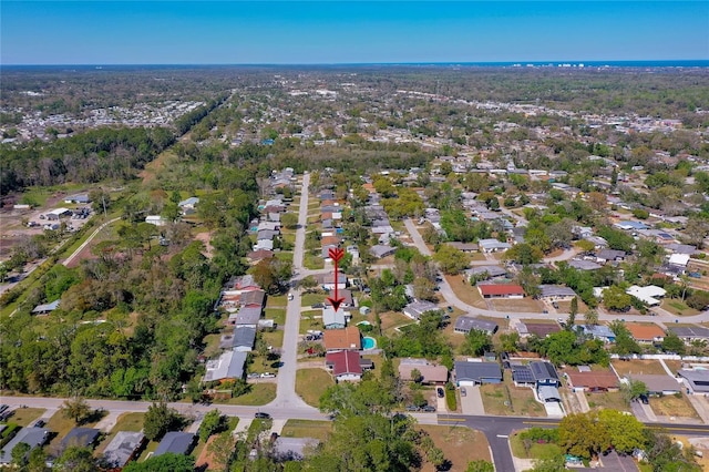 bird's eye view with a residential view