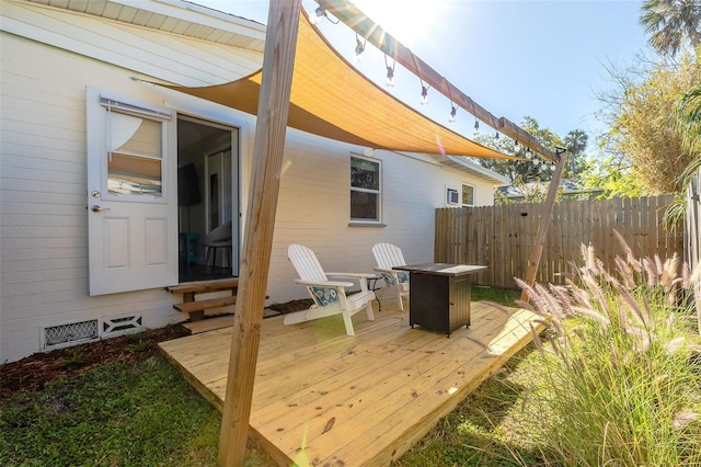 wooden terrace with fence