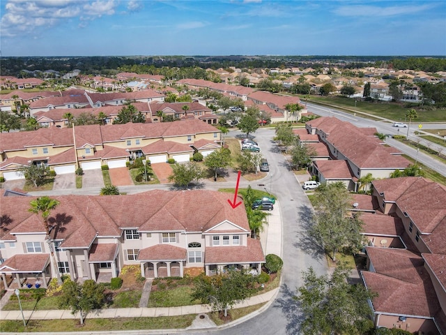 drone / aerial view with a residential view