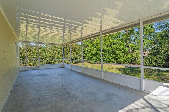 view of unfurnished sunroom