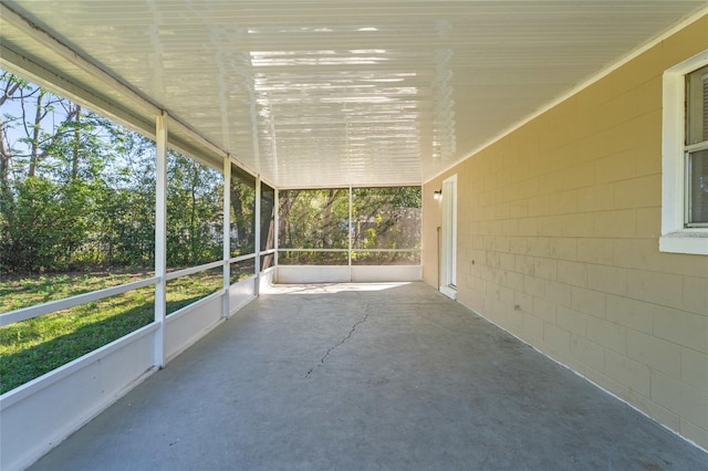 view of unfurnished sunroom