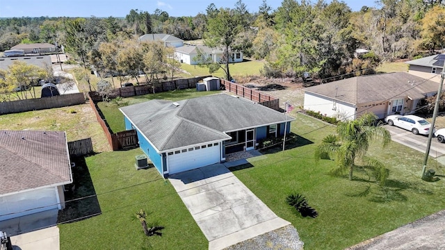 bird's eye view with a residential view