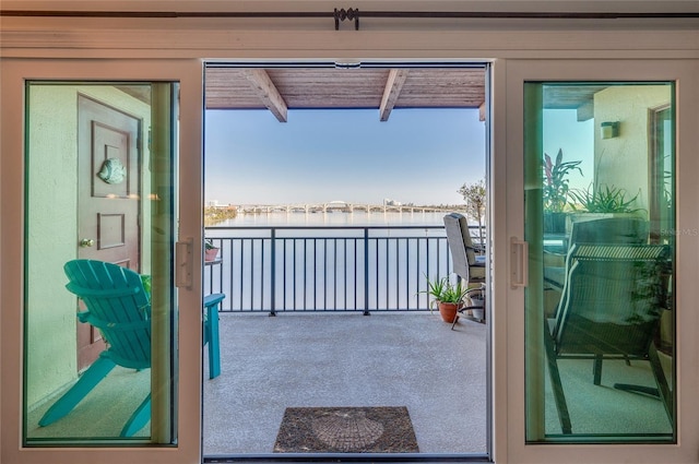 732 Marina Point Dr Unit 7320, Daytona Beach, FL 32114 - doorway featuring plenty of natural light and a water view