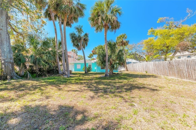 view of yard with fence