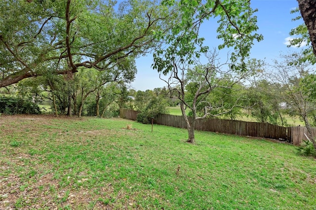 view of yard with fence