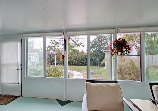 view of unfurnished sunroom