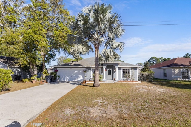 723 Pelican Ct, Kissimmee, FL 34759 - ranch-style home with a front lawn, an attached garage, and driveway