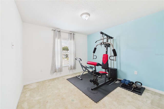 2090 Prairie Sage Ln, Longwood, FL 32750 - exercise room featuring baseboards, carpet, and a textured ceiling