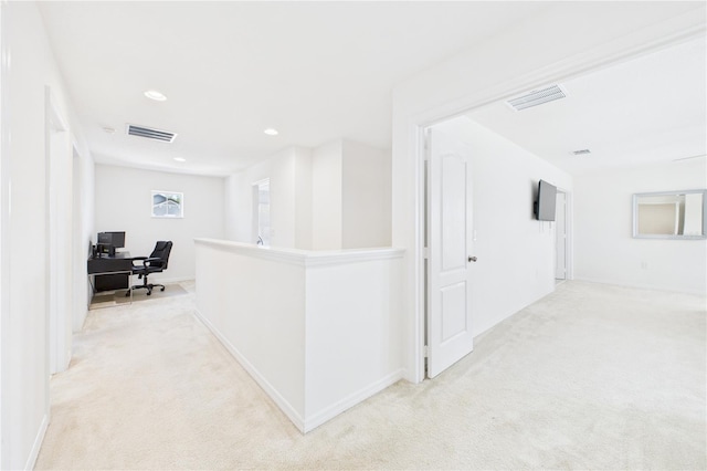 2090 Prairie Sage Ln, Longwood, FL 32750 - corridor featuring baseboards, visible vents, recessed lighting, and light colored carpet