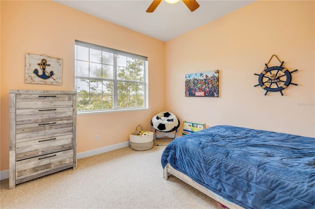 3145 Connemara Dr, Ormond Beach, FL 32174 - carpeted bedroom with baseboards and ceiling fan