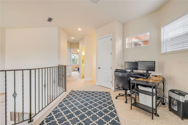 3145 Connemara Dr, Ormond Beach, FL 32174 - office featuring carpet, recessed lighting, and baseboards