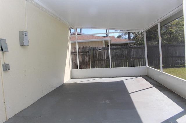 view of unfurnished sunroom