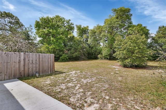 view of yard with fence