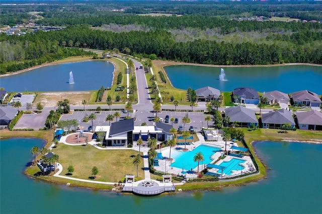418 Aquamarine Way, Daytona Beach, FL 32124 - drone / aerial view with a water view and a wooded view