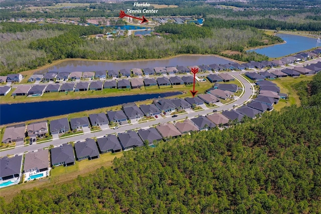 418 Aquamarine Way, Daytona Beach, FL 32124 - bird's eye view with a water view and a residential view