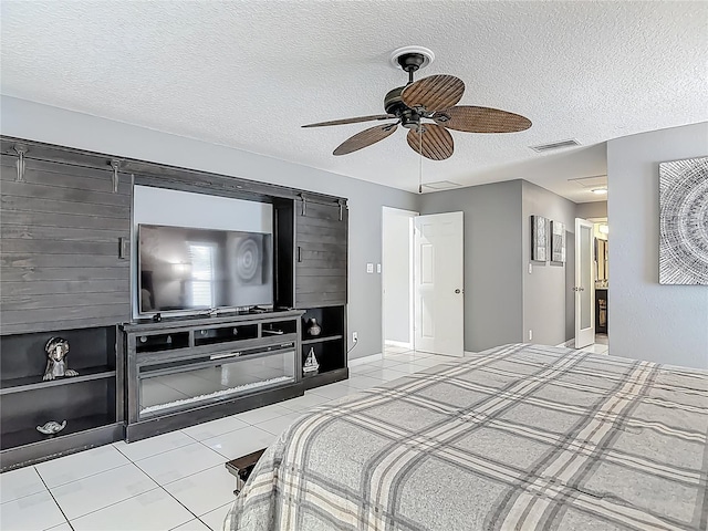 1578 Stone Trl, Deltona, FL 32725 - tiled bedroom featuring a textured ceiling and ceiling fan