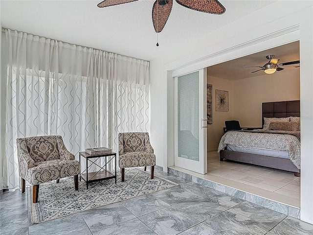 1578 Stone Trl, Deltona, FL 32725 - bedroom with marble look tiles and ceiling fan