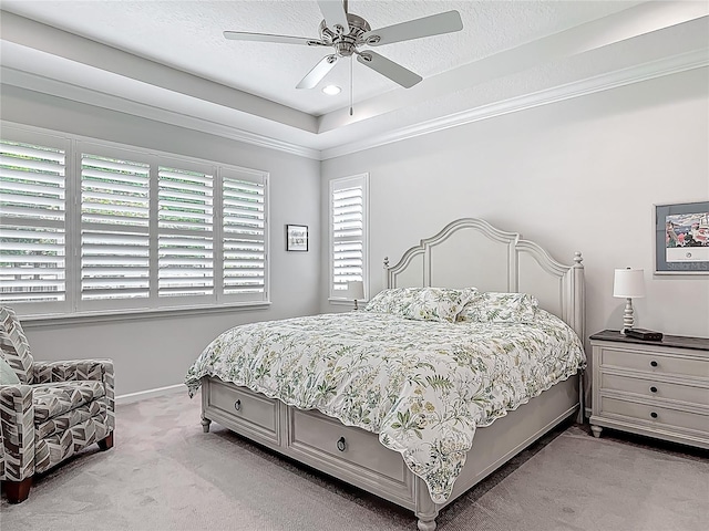 425 Wedgeworth Ln, Deland, FL 32724 - bedroom with light carpet, a textured ceiling, baseboards, ceiling fan, and recessed lighting