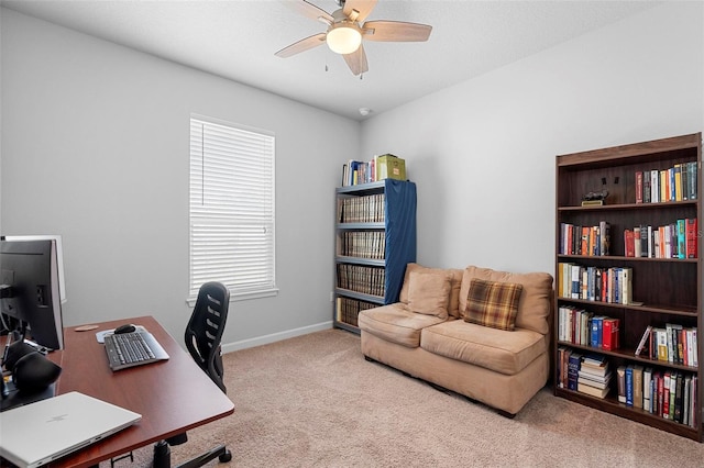 1601 Toledo Ave, Deltona, FL 32725 - carpeted home office featuring ceiling fan and baseboards