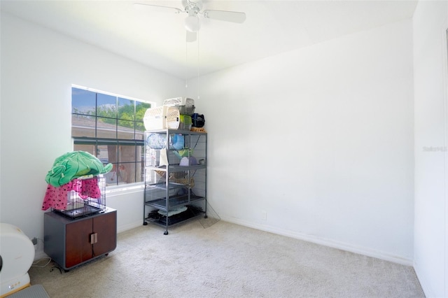 5261 3rd St, Orlando, FL 32810 - interior space with light carpet, baseboards, and ceiling fan