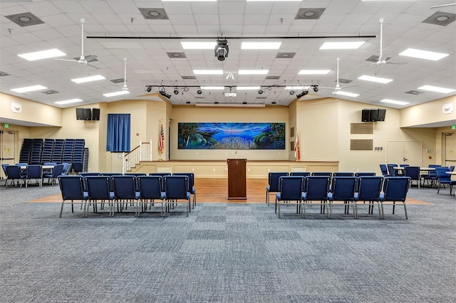 5305 Indian Ocean Loop, Tavares, FL 32778 - miscellaneous room featuring ceiling fan, carpet, and vaulted ceiling