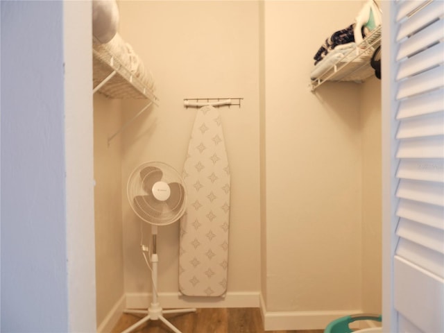 spacious closet featuring wood finished floors