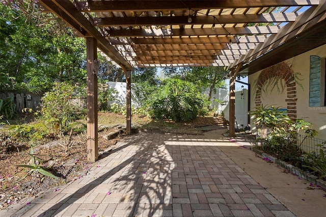view of patio featuring a fenced backyard