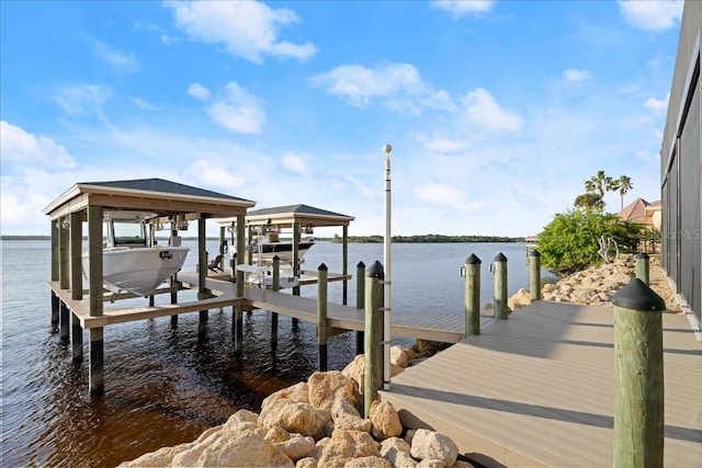 3310 John Anderson Dr, Ormond Beach, FL 32176 - view of dock with a water view and boat lift