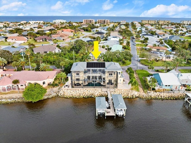 3310 John Anderson Dr, Ormond Beach, FL 32176 - bird's eye view featuring a water view and a residential view