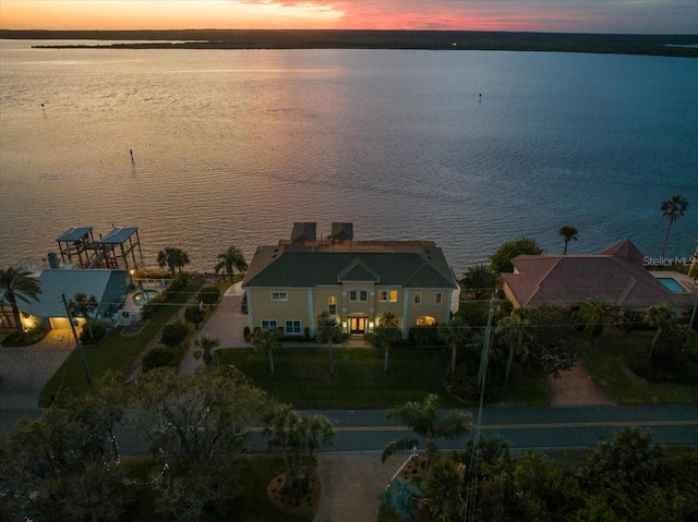3310 John Anderson Dr, Ormond Beach, FL 32176 - aerial view at dusk with a water view
